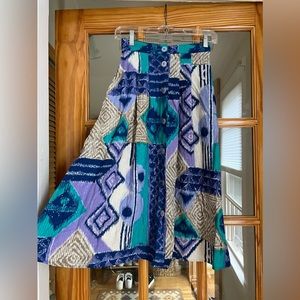 Vintage Button Midi Skirt